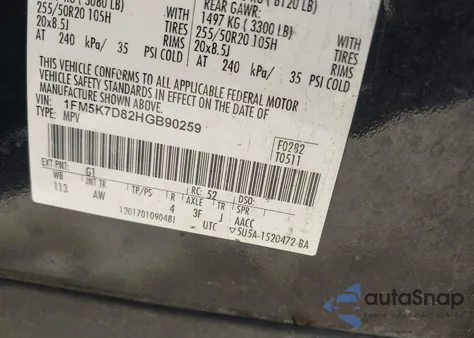 2017 Ford Explorer Xlt from USA, damaged, VIN 1FM5K7D82HGB90259